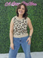 Sleeveless Round Neck Leopard Sweater