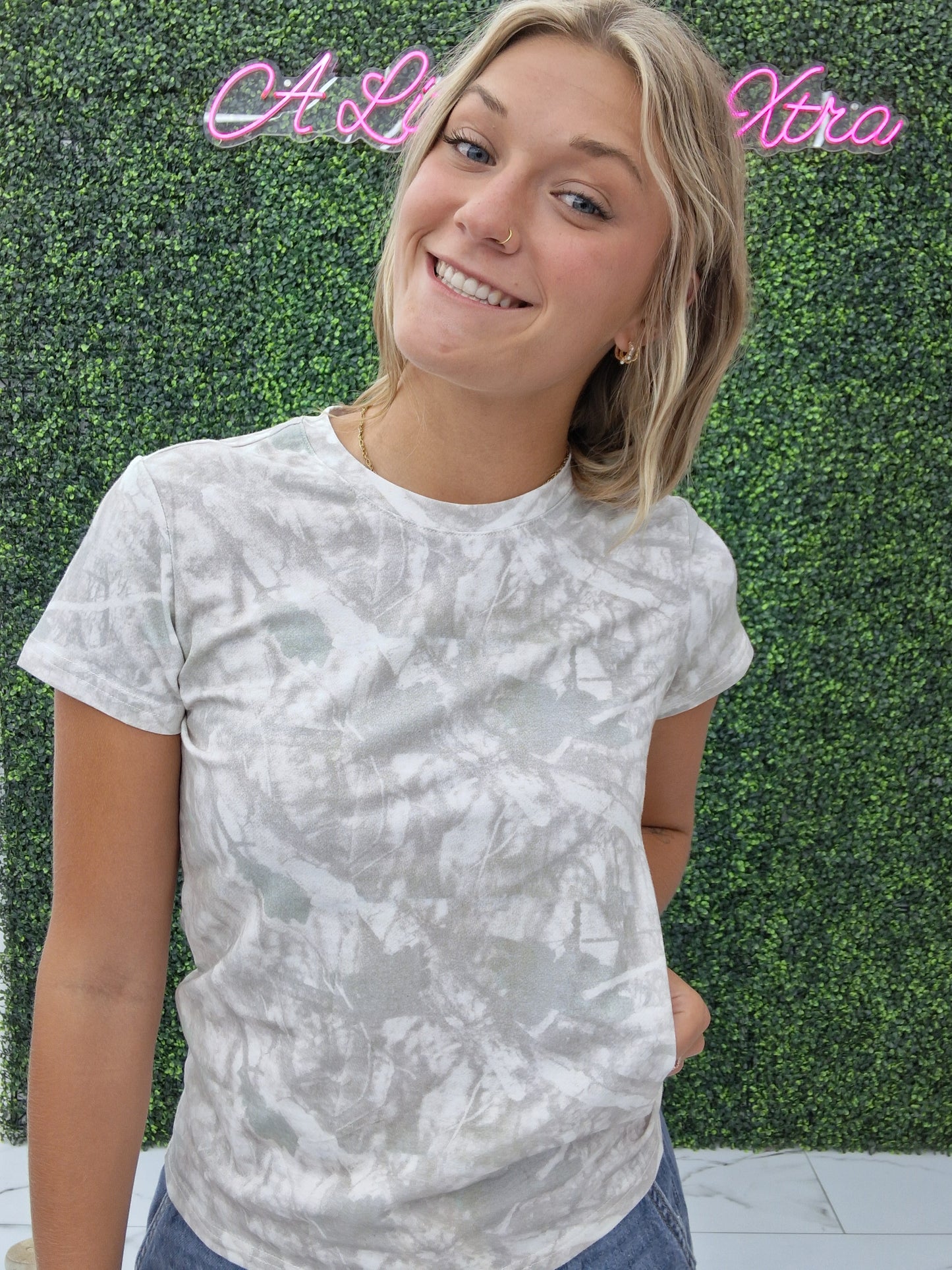 Beige Camo Short Sleeve Tee