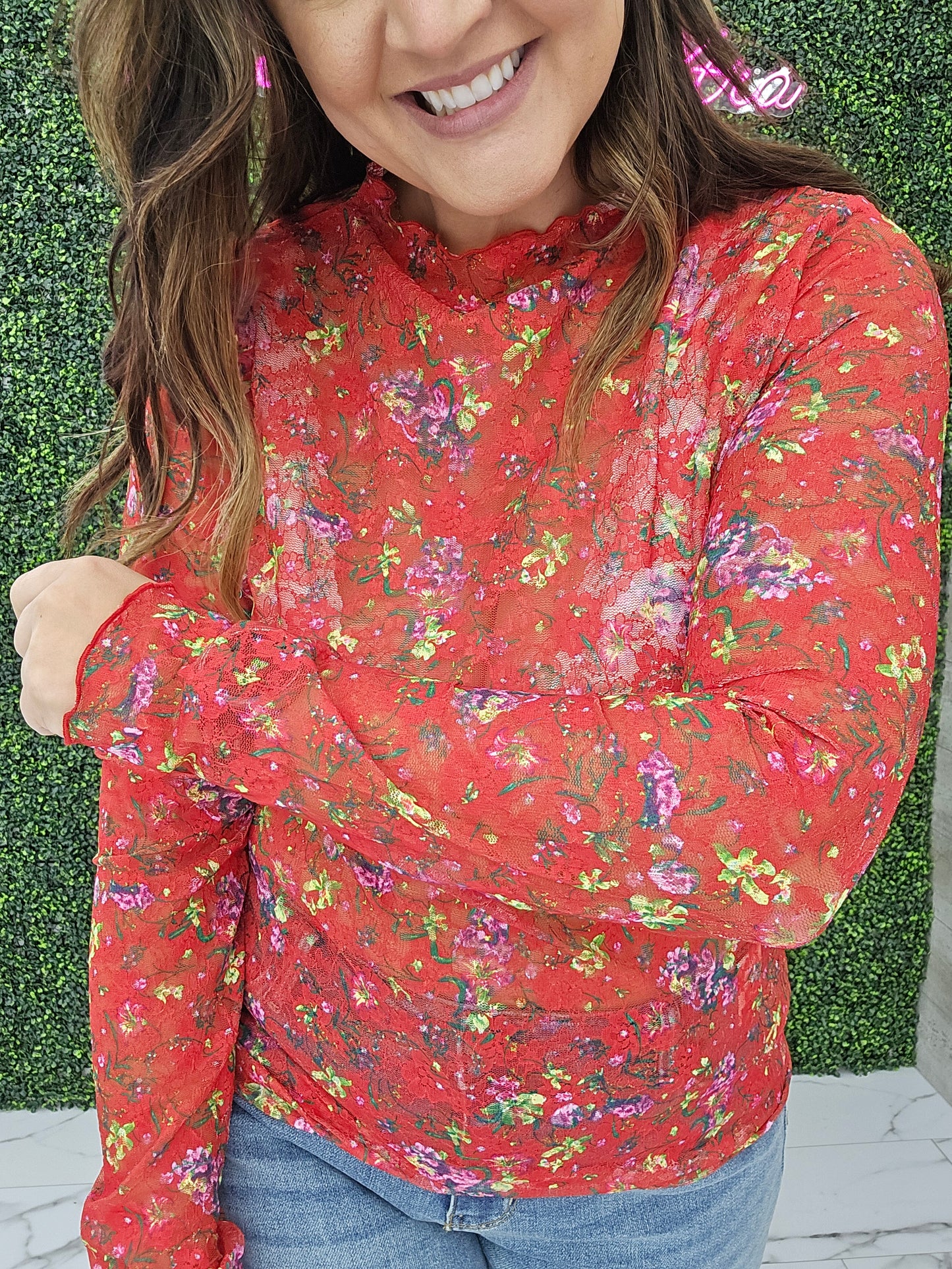 Floral Lace Long Sleeve Top
