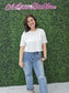Crew Neck Oversized Crop Tee White
