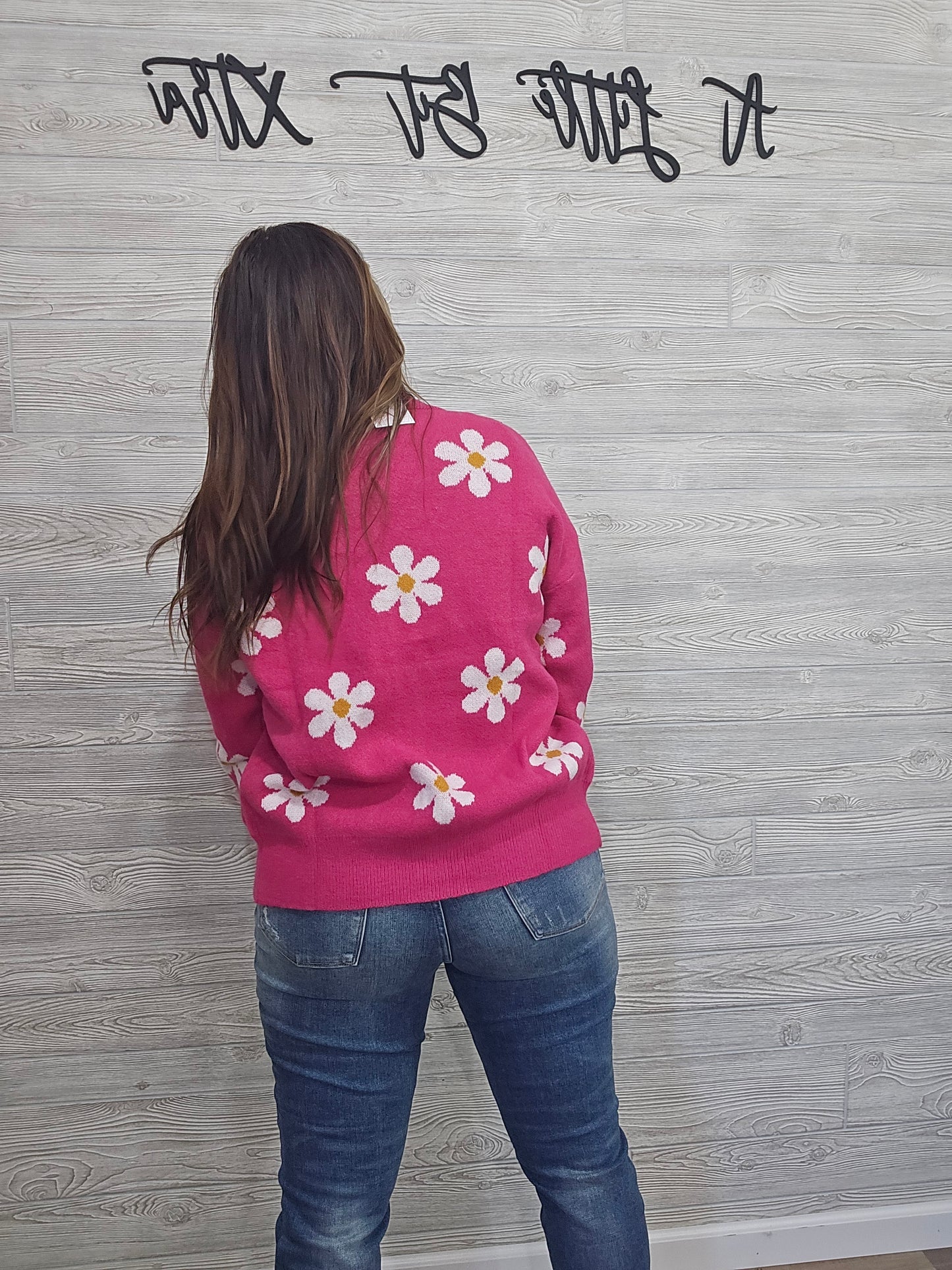 FUCHSIA DAISY CARDIGAN