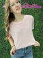 Crew Neck Oversized Crop Tee Pink