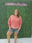 Corded Boxy Pullover Red