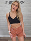 Z Rust Acid Wash Frayed Cutoff Hem Shorts