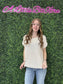 BOXY CHUNKY KNIT SHORT SLEEVE SWEATER CREAM