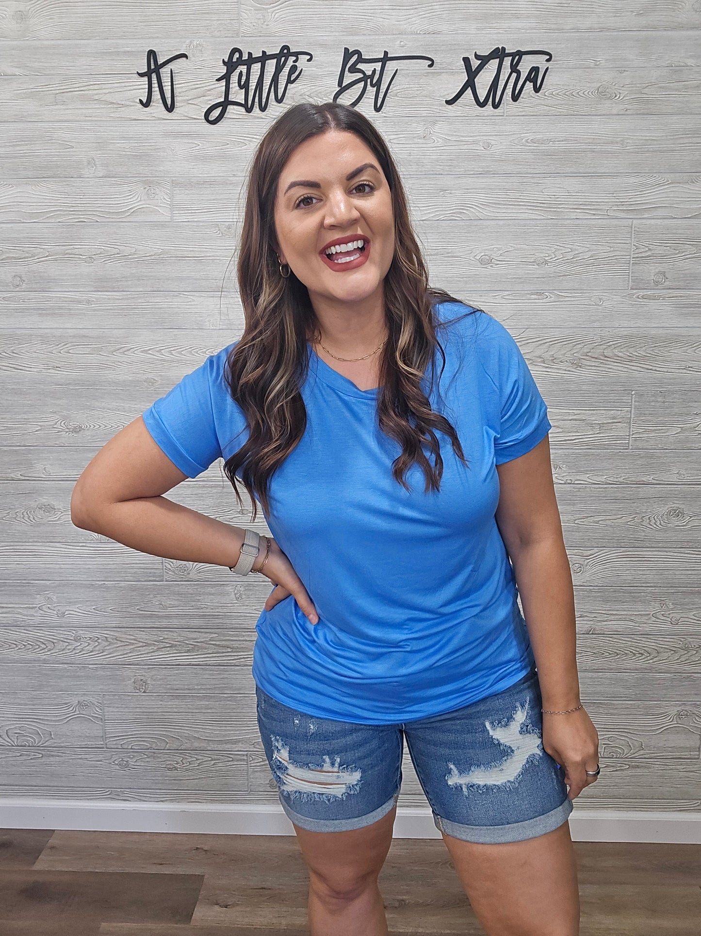 BLUE SOPHIE SLOUCHY CREWNECK TEE