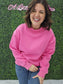 Mock Neck Sweatshirt (hot pink)
