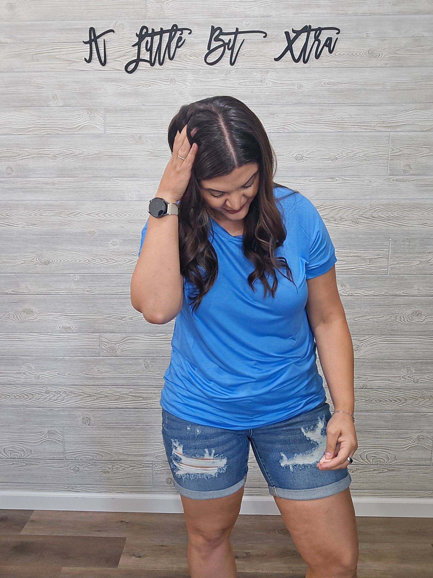 BLUE SOPHIE SLOUCHY CREWNECK TEE