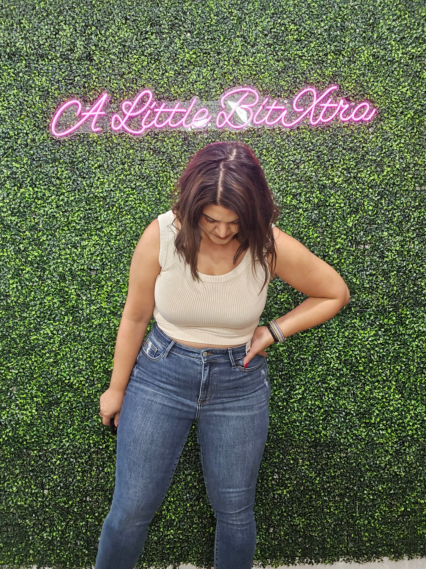 SAND BEIGE WASHED RIBBED SEAMLESS TANK