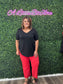 JB HIGH-WAISTED RED CROPPED JEANS