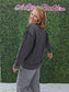 Acid Wash Exposed Seam Sweatshirt- Ash Black