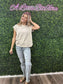 SAND BEIGE ROUND NECK FOLDED SHORT SLEEVE