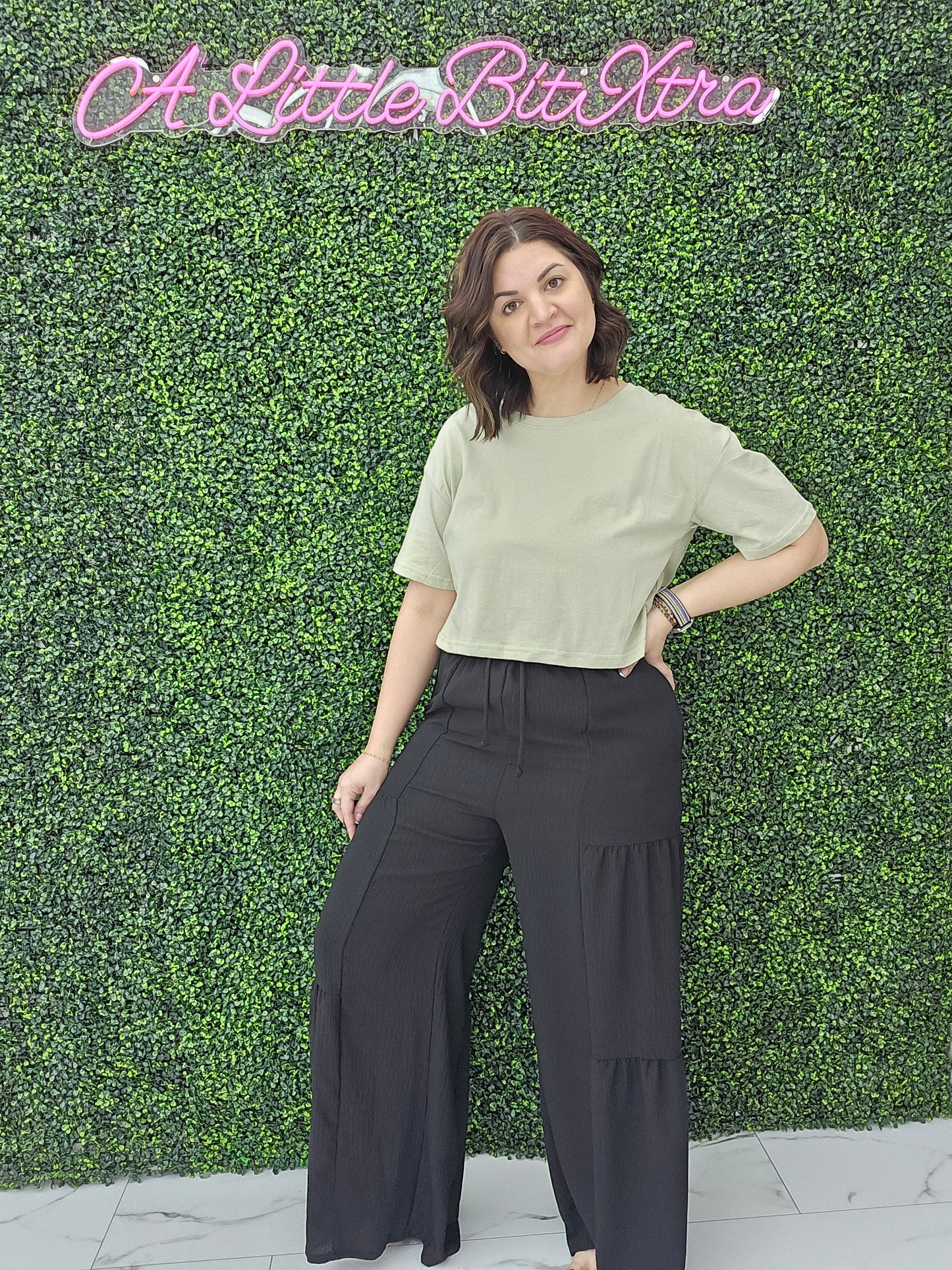 WIDE LEG PANTS BLACK