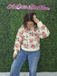 Rose Terry Balloon Sleeve Pull Over Top