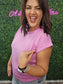 MAUVE ROUND NECK FOLDED SHORT SLEEVE
