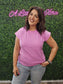 MAUVE ROUND NECK FOLDED SHORT SLEEVE