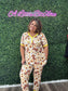 Yellow Floral Cow Pajamas