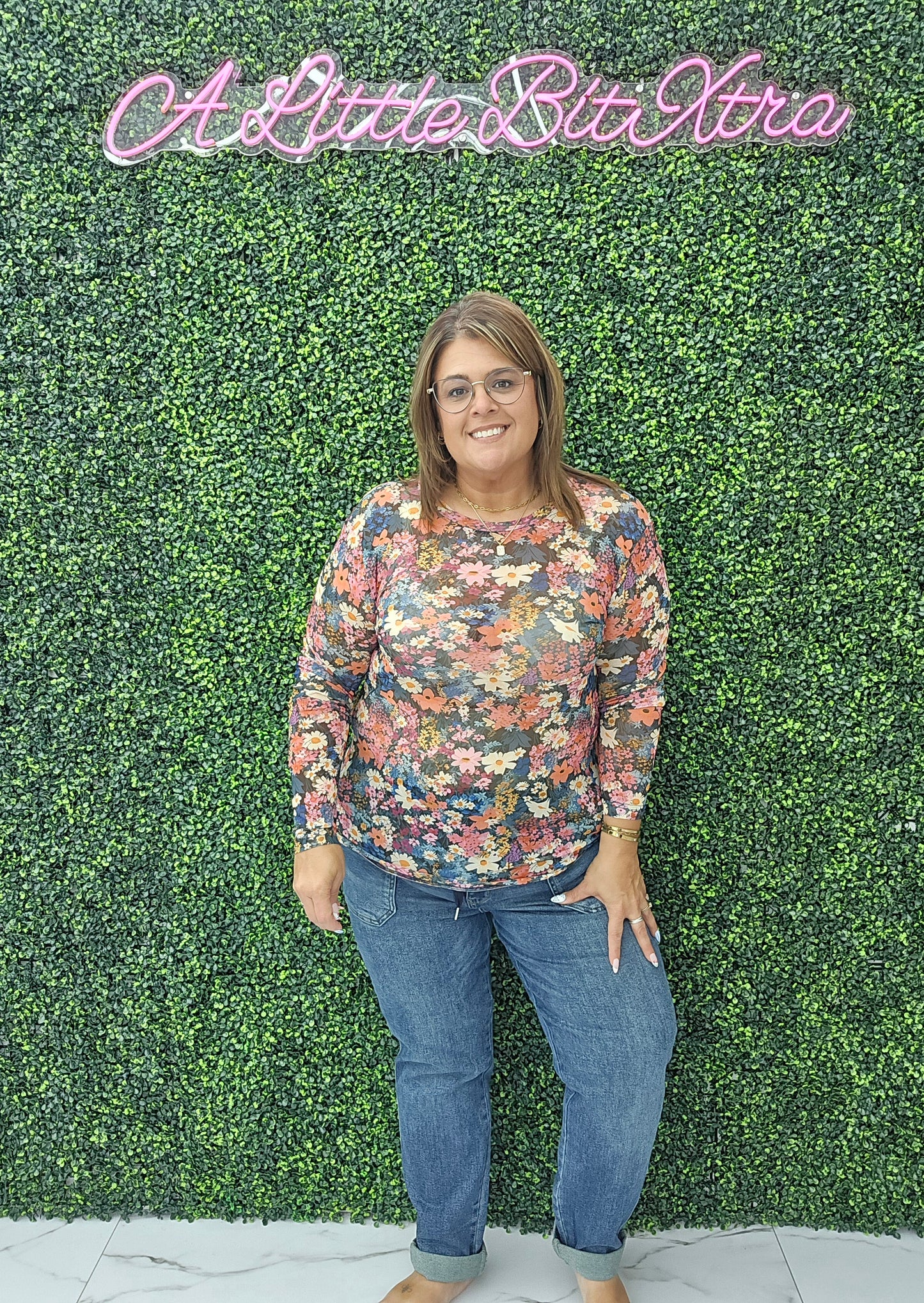 Mesh Floral Top