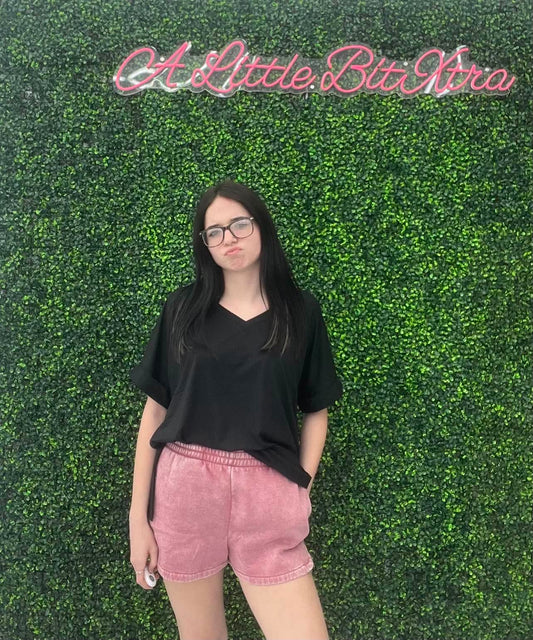Winter ROSE Acid Wash Fleece Shorts