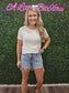 Z DISTRESSED LIGHT HEM DENIM SHORTS