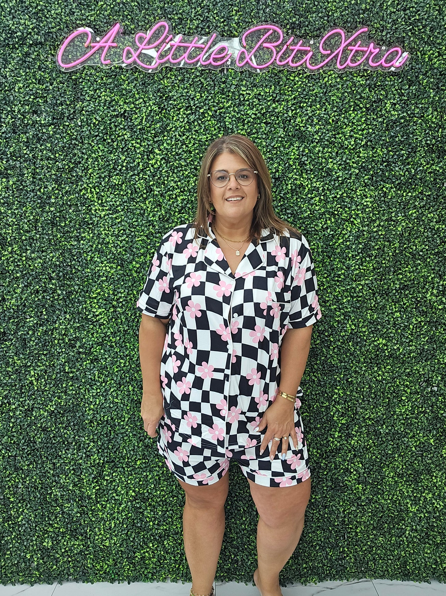 Checkered Daisy Pajamas