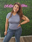 Blue Round Neck Short Sleeve Top