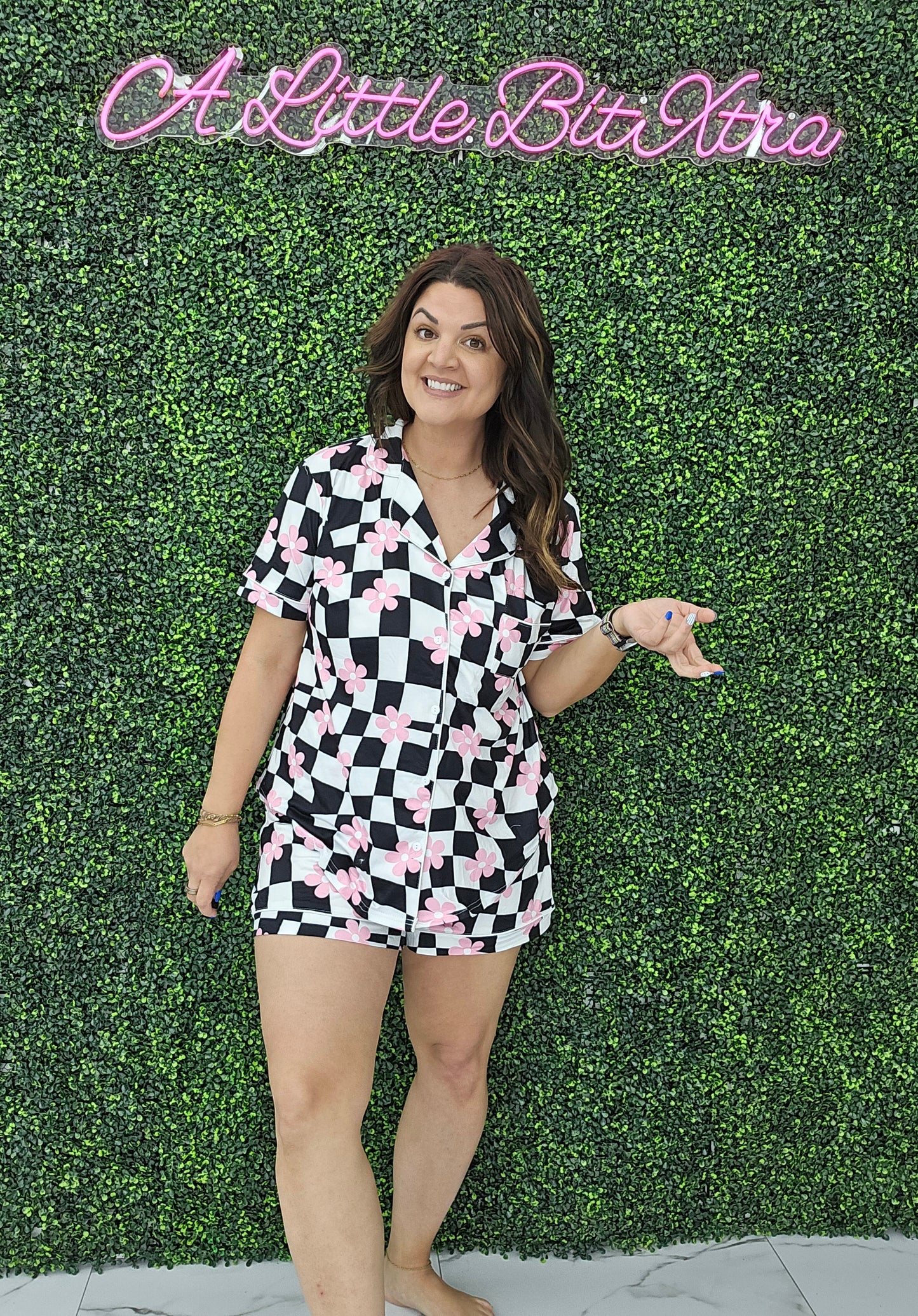 Checkered Daisy Pajamas