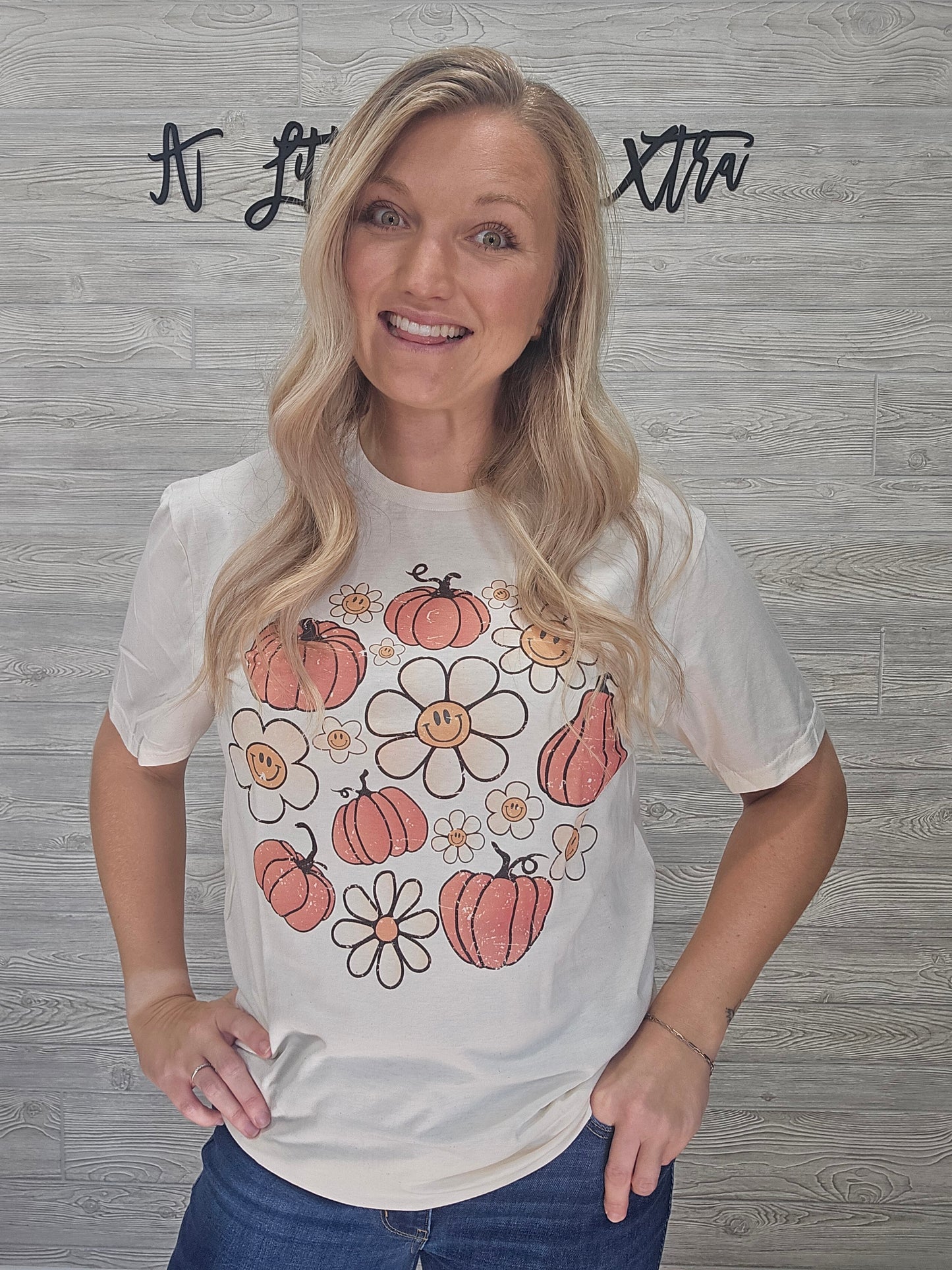 Retro Flower and Pumpkin Tee