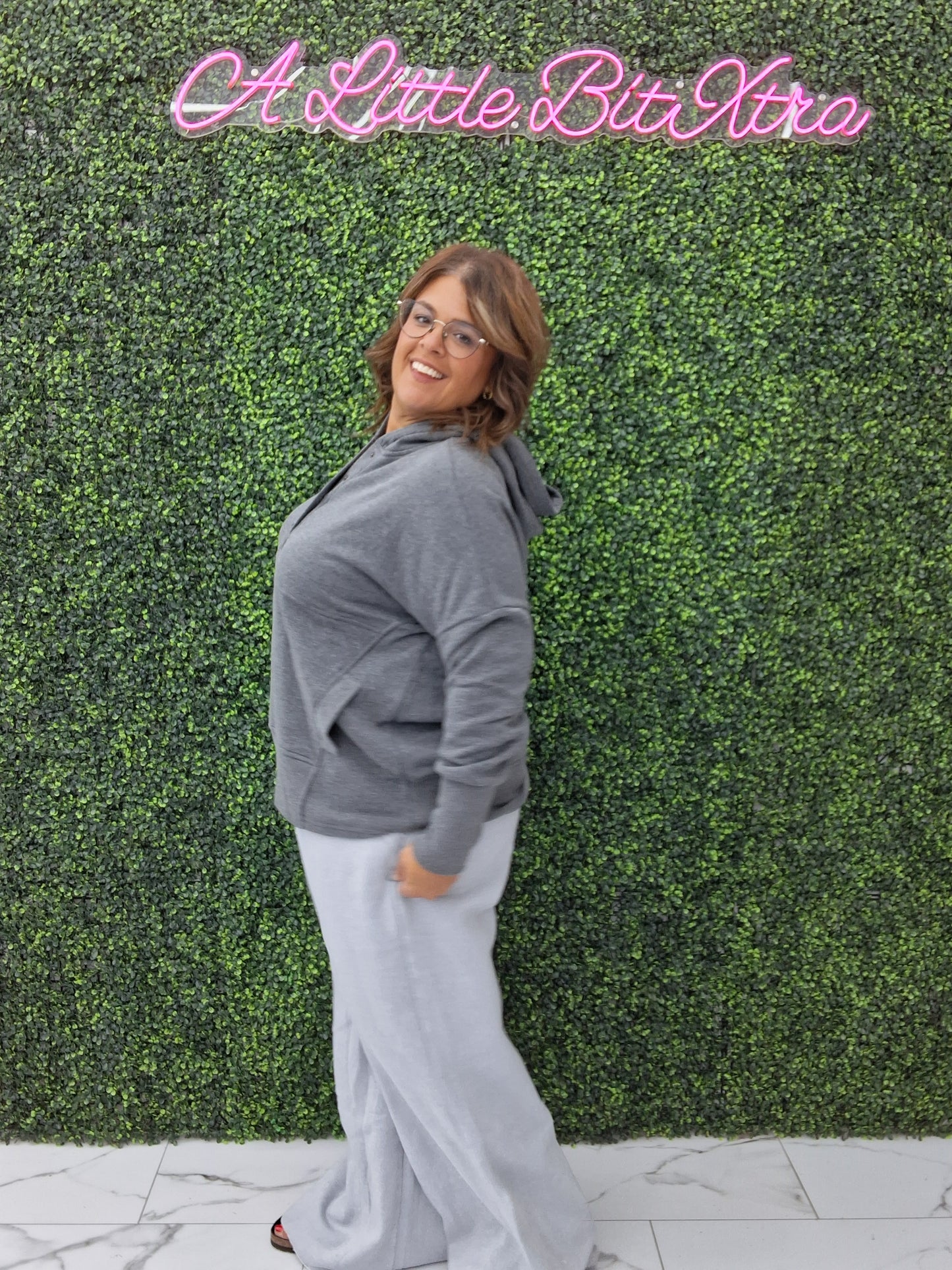 Light Grey Wide Leg Sweatpants