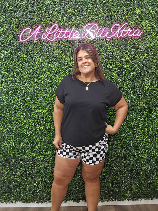 BLACK BOXY COTTON TEE