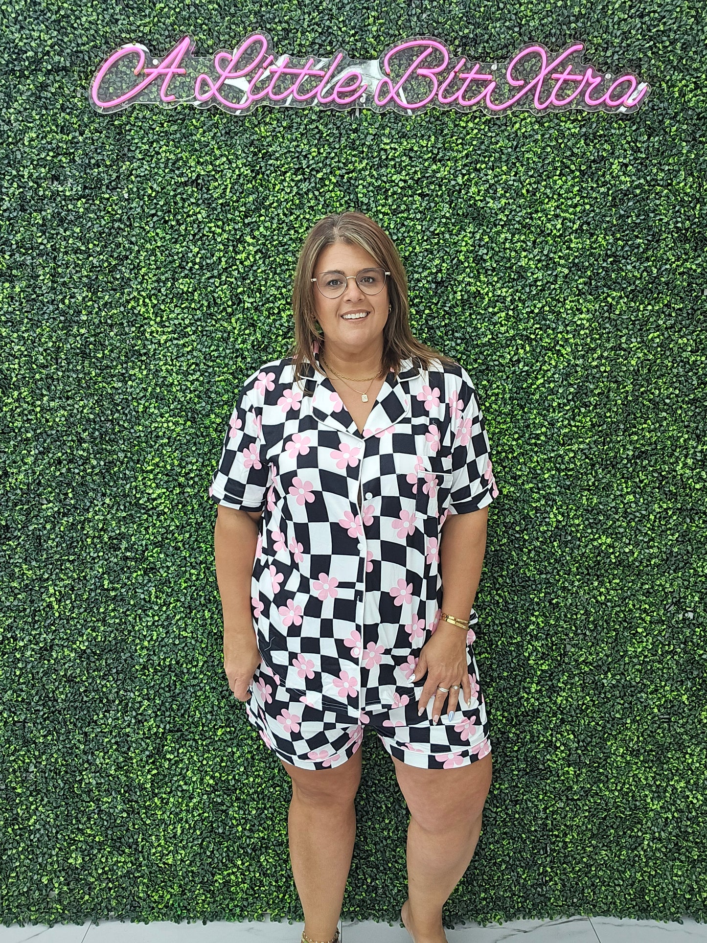 Checkered Daisy Pajamas