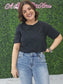 Crew Neck Oversized Crop Tee Black