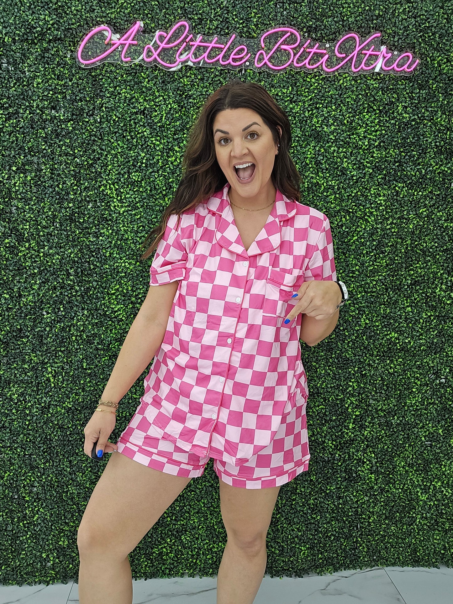 Pink Checkered Pajamas