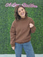 Mock Neck Sweatshirt (chocolate)
