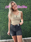 JB BLACK LONG CUT OFF BUTTON DAD SHORTS