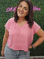FUSHSIA MELANGE V-NECK CROPPED TOP