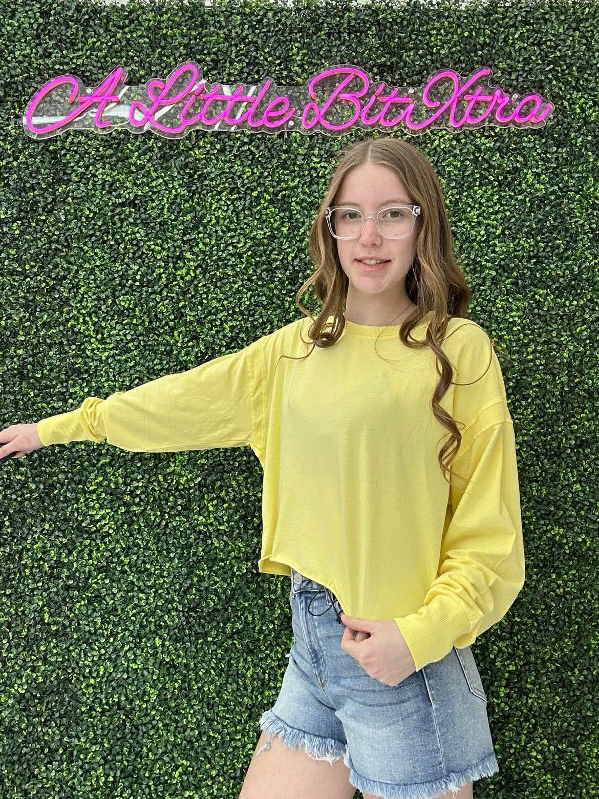 Open Back Long Sleeve Tee / YELLOW