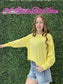 Open Back Long Sleeve Tee / YELLOW