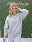 Acid Wash Exposed Seam Sweatshirt- Sleet