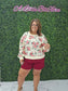 Rose Terry Balloon Sleeve Pull Over Top