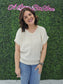 BOXY CHUNKY KNIT SHORT SLEEVE SWEATER CREAM