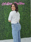 Crew Neck Oversized Crop Tee Grey Marl