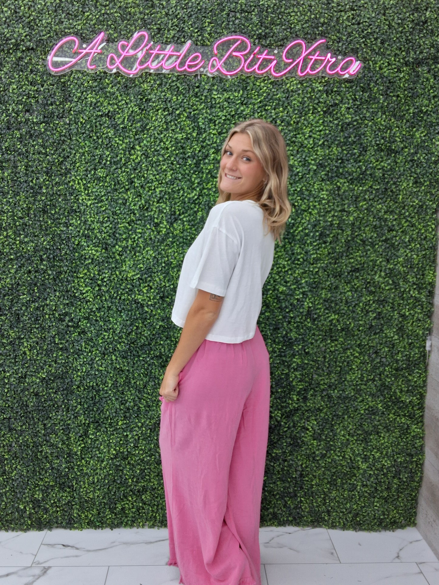 WIDE LEG PANTS PINK