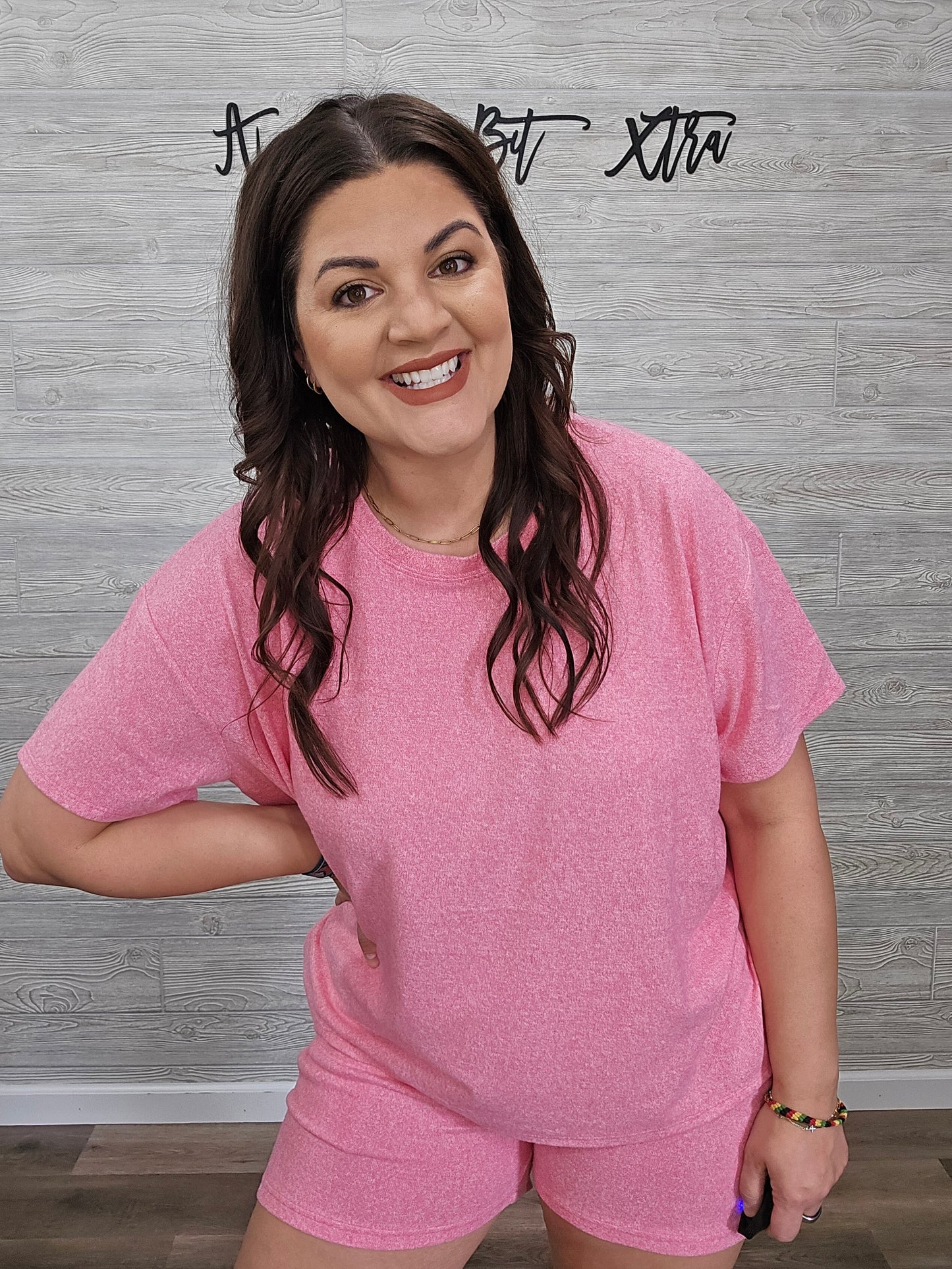 Fuchsia Soft Melange Hacci Set