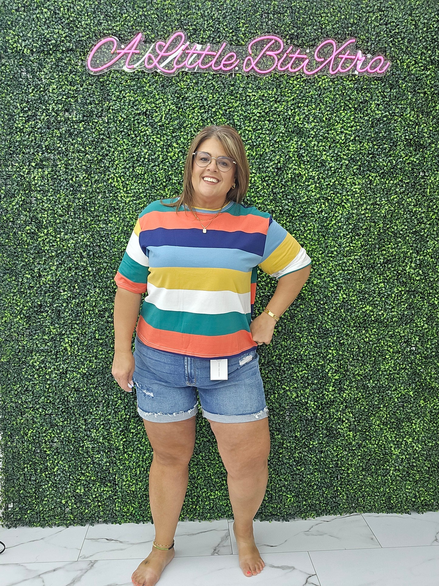 Multicolor Block Short Top