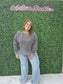 Corded Boxy Pullover Charcoal