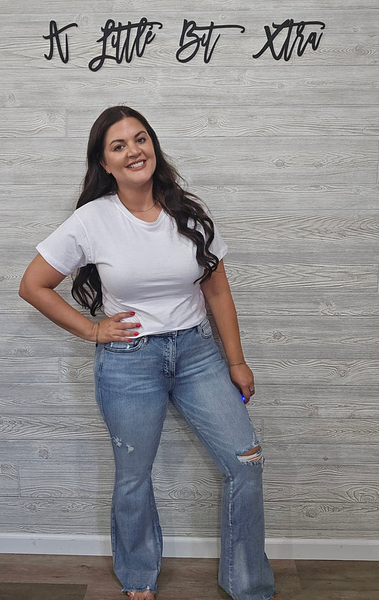 JB Distressed Flare Fit Jeans