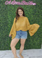 Mustard Bell Sleeve top