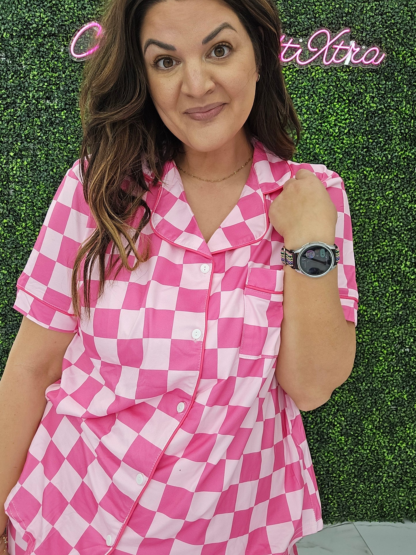 Pink Checkered Pajamas