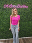 FUCHSIA Short Sleeve Solid Knit Top